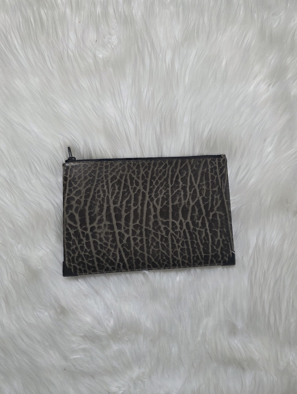 Alexander Wang Brown Textured Leather Wristlet Clutch